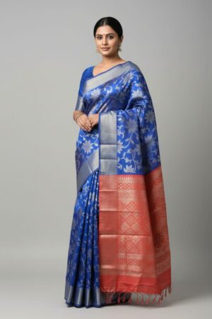Flower design  silk saree