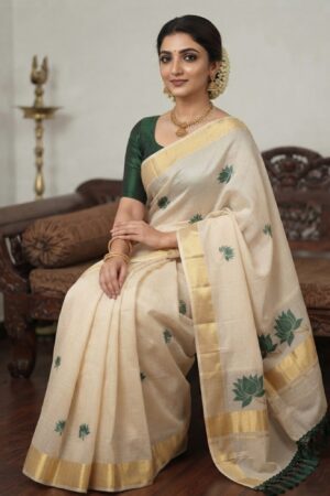 Tissue Silk Floral Print Saree